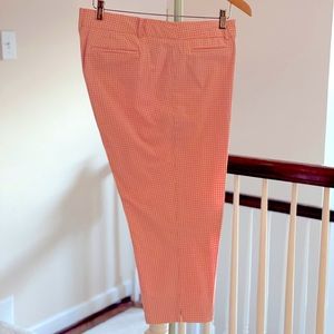 Pink gingham cropped pants